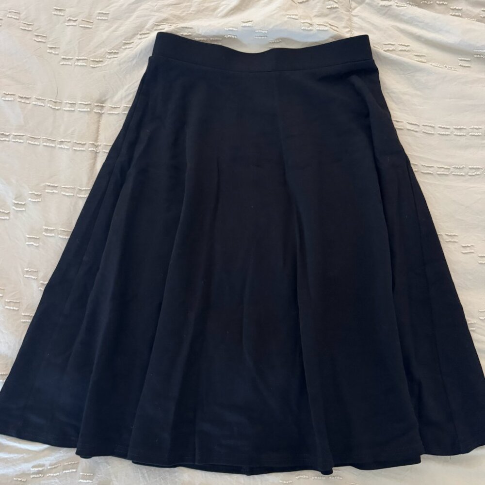 Black A-Line Midi Skirt - Size Small - Picture 2 of 3
